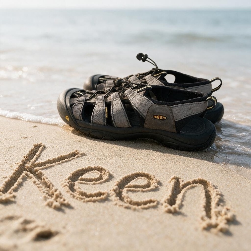 Keen Newport H2 Mens Waterproof Sport Sandals Gray Black Yellow Toe Guard